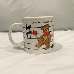 Coffee mug. Love is a happy tune. Schmid. Gordon Fraser. Japan 1984. Vintage